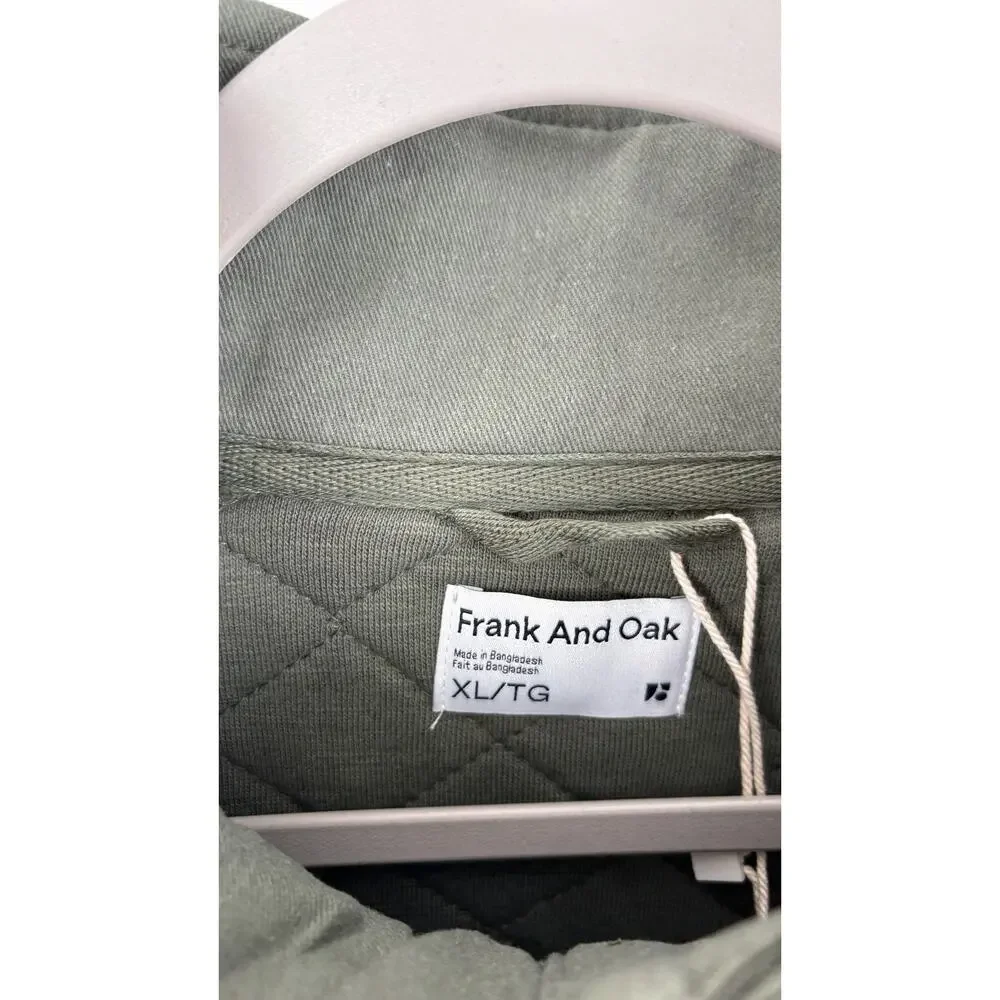 Frank & Oak Quilted Pop Over in Olive Green Mens Size XL New Sweater Pullover